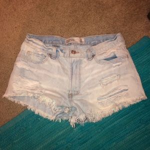 A&F Light Wash Jean Shorts